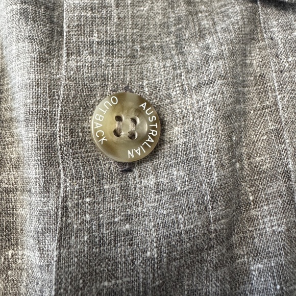 The Australian Outback Collection Men's Short Sleeve HEMP Button Up Shirt Gray M - Picture 8 of 13